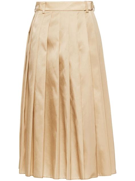 prada re nylon skirt|Prada pleated midi skirt.